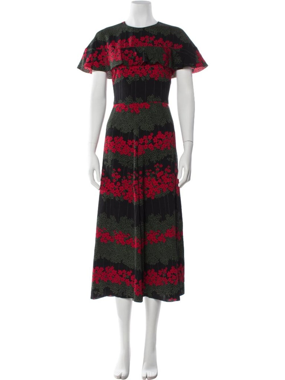 Red Valentino  Floral Print Long Dress  Red | Size:  US 10